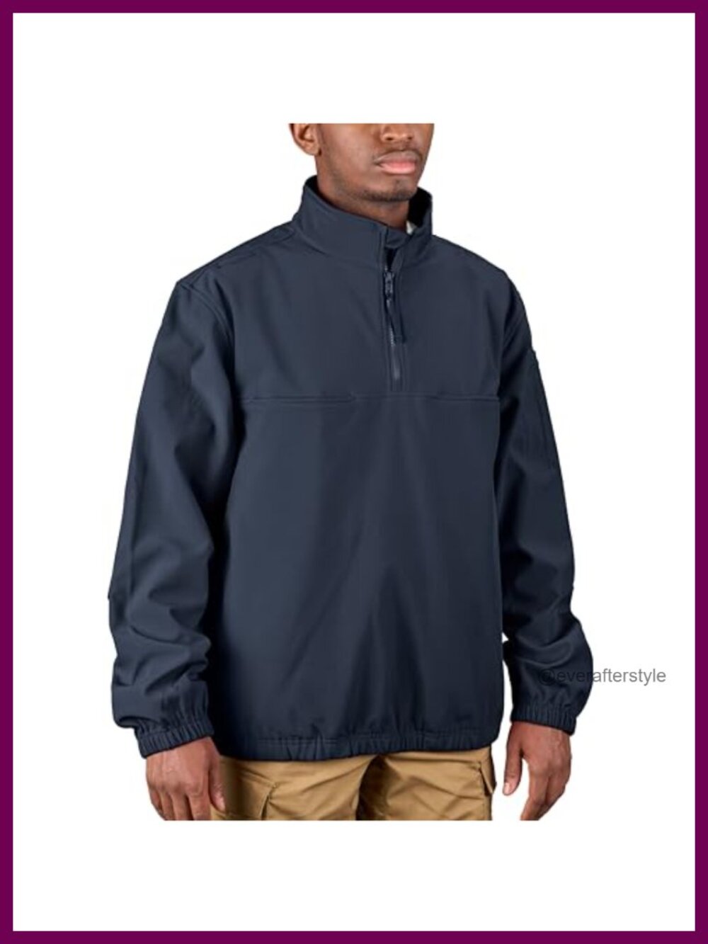 Men's Quarter Zip Softshell Work Shirt Stretch DWR Utility